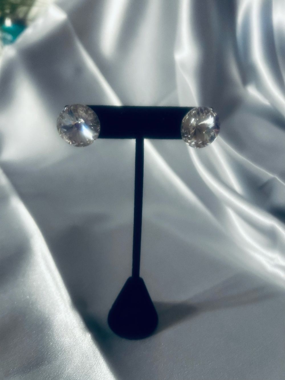 Large crystal stud earrings